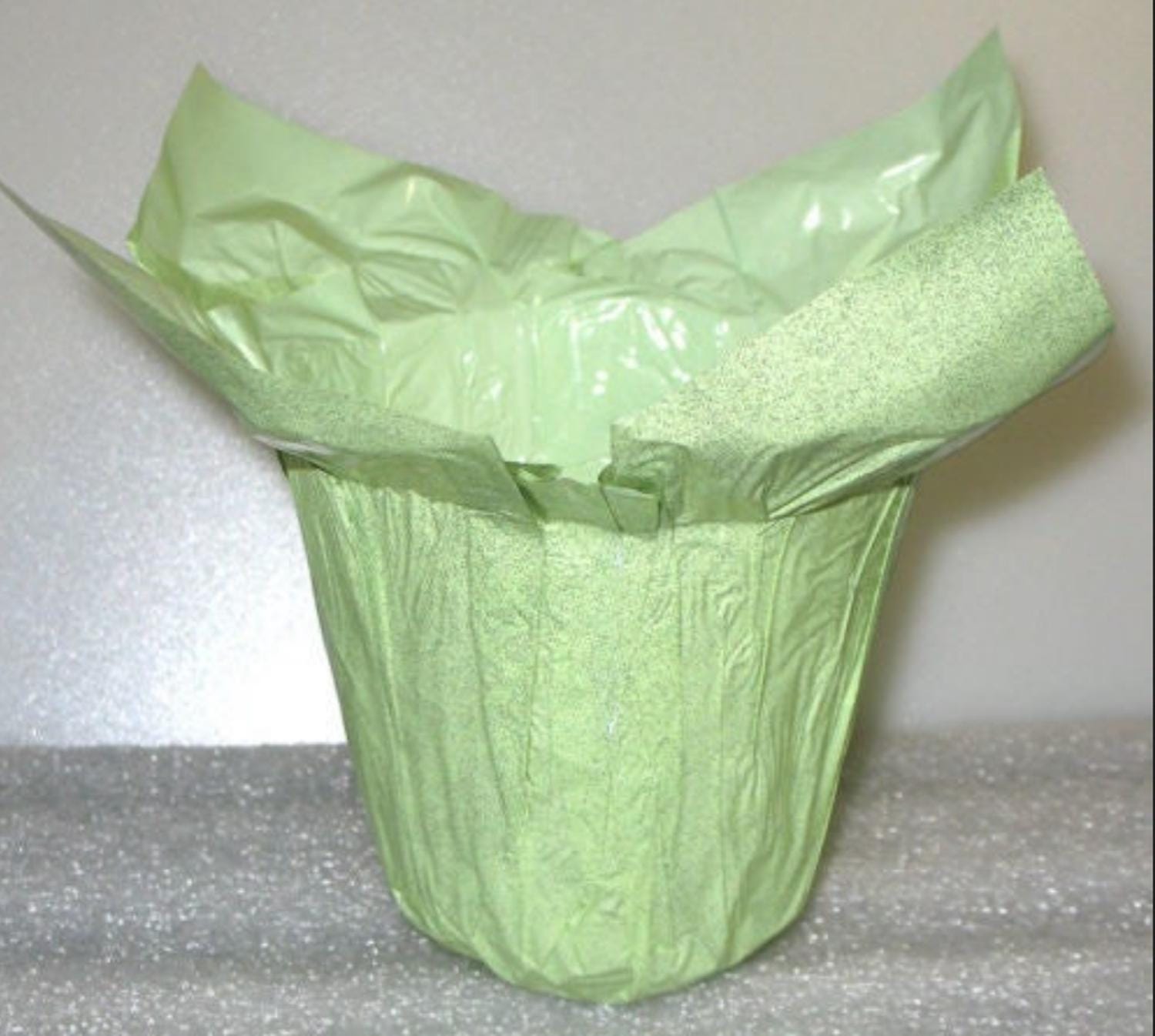 12 Petite Flower Pot Wrappers 4.5" MOSS GREEN Kwik Covers/Dress up ur Pots Plant Sellers Look! Perfect for Spring & Summer Events!