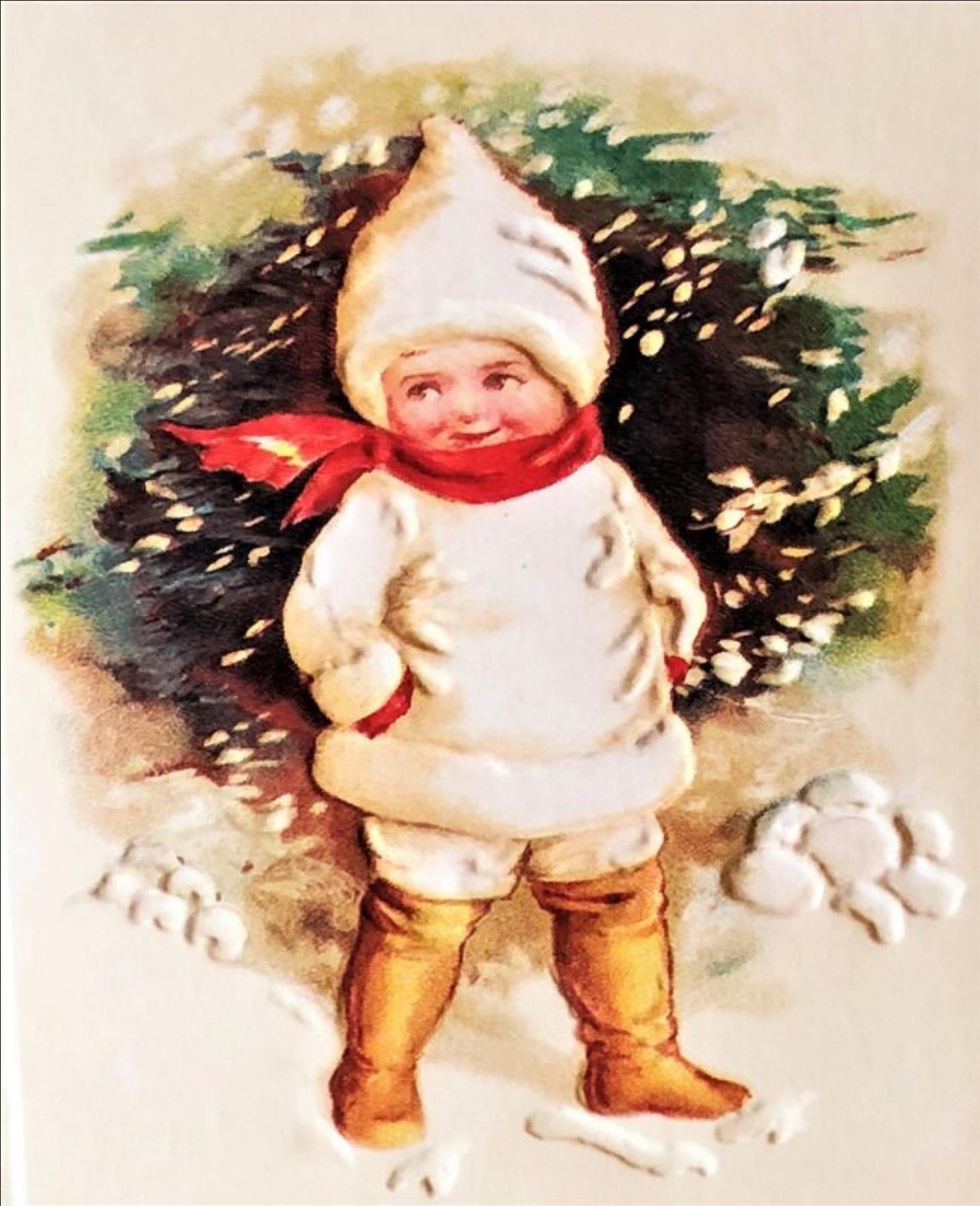 Victorian SNOW CHILD Christmas / Holiday Greeting Card Mint Condition Rare! B. Shackman Company