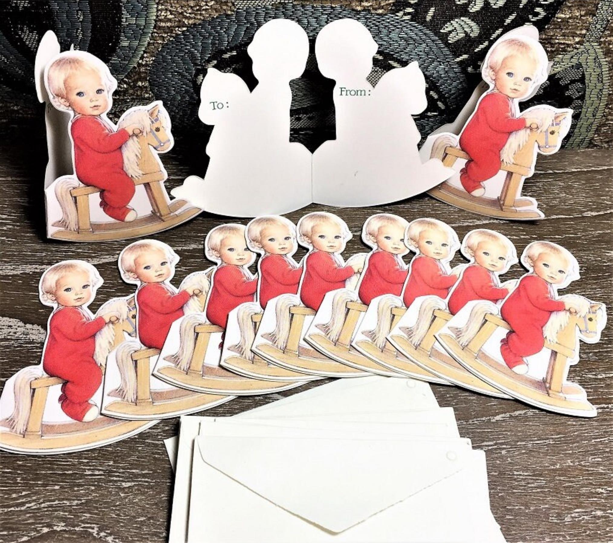 Toddler GIFT TAG Note Cards (Pkg of 12) by Artist Kathy Lawrence Mint Condition Factory Sealed Rare! B. Shackman Company