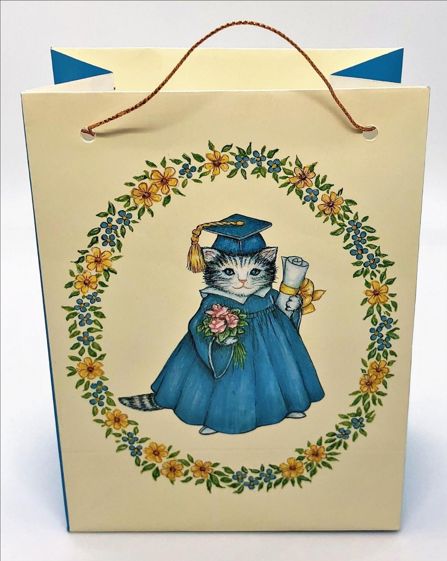 KITTY CUCUMBER GRADUATION Gift Bag Mint Condition! Shackman