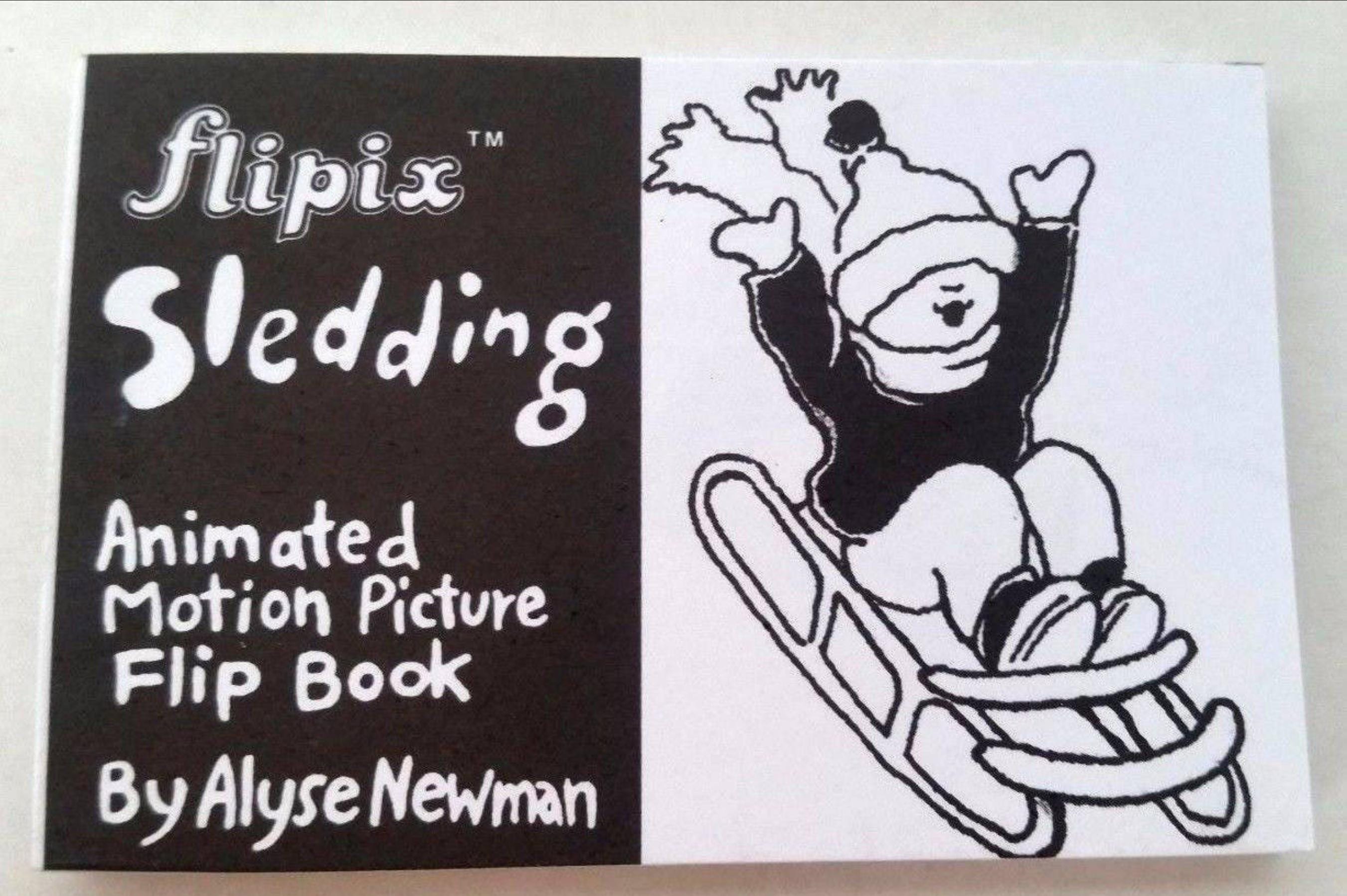 Flipix SLEDDING Animated Picture FLIP BOOK By Alyse Newman Mint Condition Shackman Co.