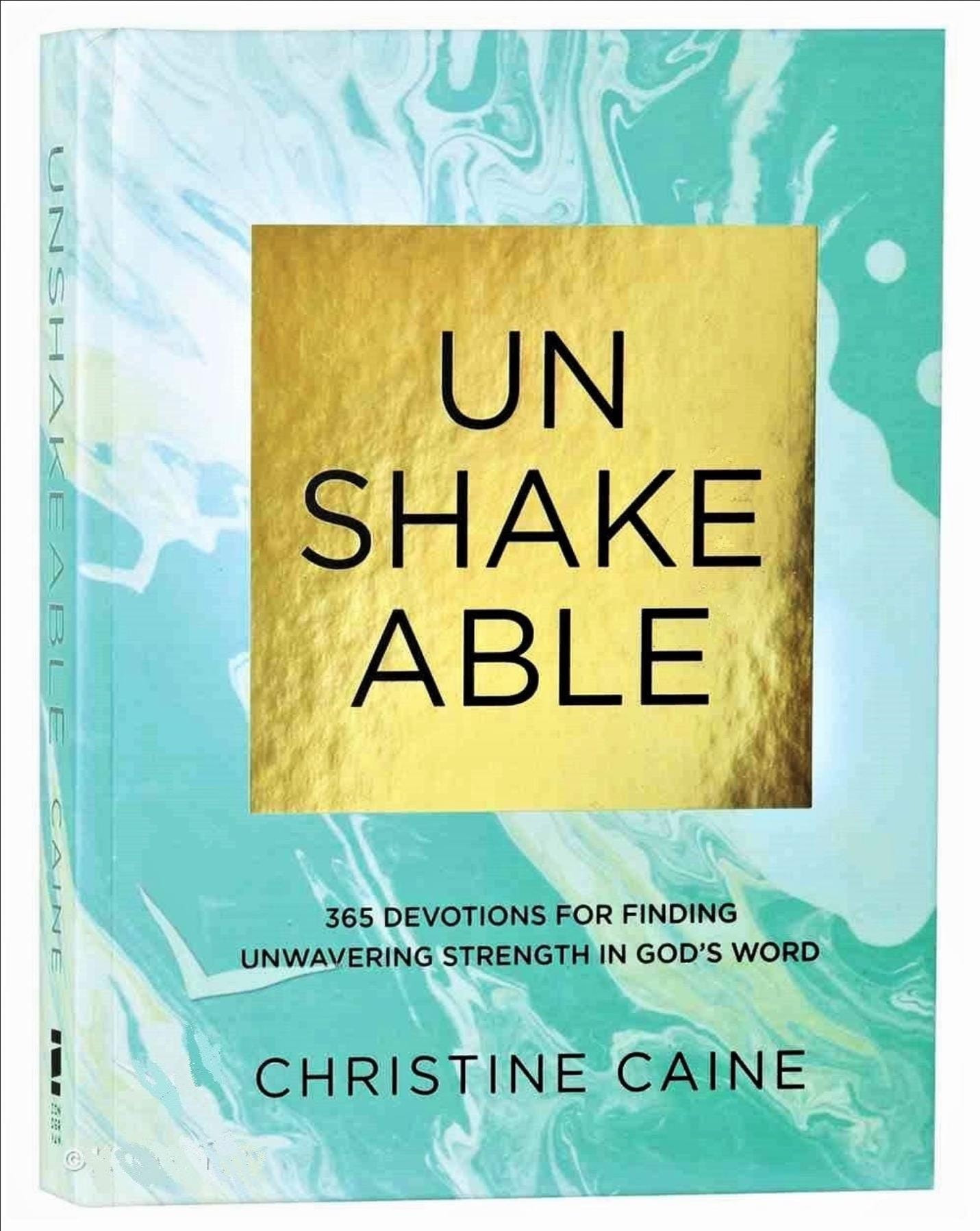 UNSHAKABLE by Christine Cain NEW HARDCOVER Book 365 Devotions for Finding Gods Word, Etsy Best Price! Perfect Christian Gift!