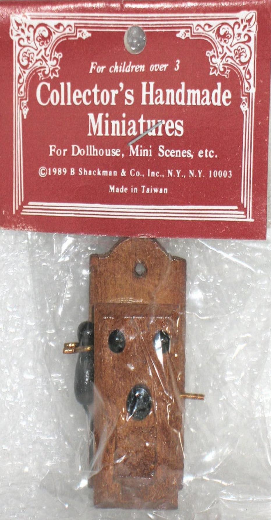Miniature Vintage OLD TIMEY TELEPHONE for Doll House Mint in Package/Factory Sealed Vintage 1989 B. Shackman Co.