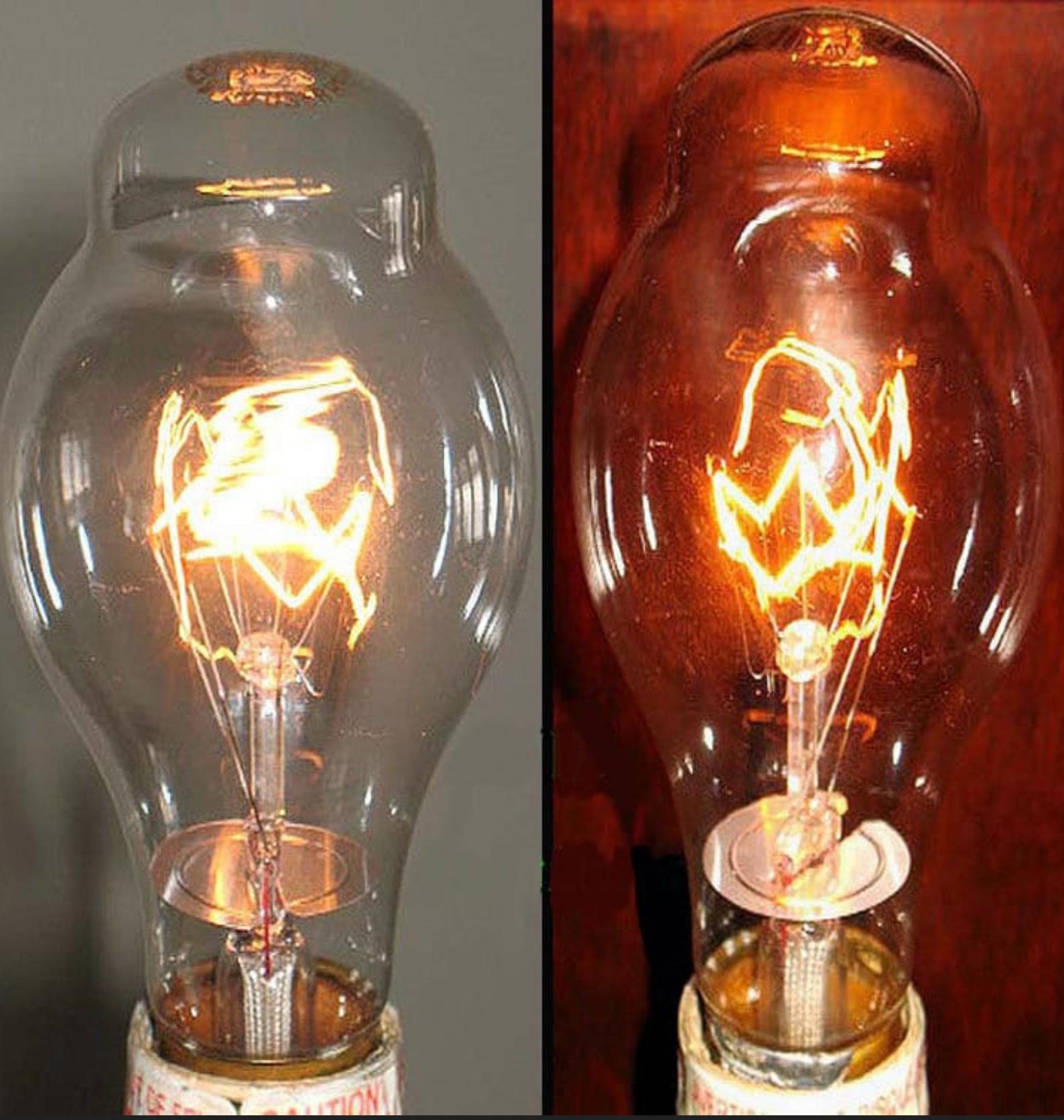 2 STEAMPUNK LIGHT BULB s Genuine Vintage Industrial Old Stock-Made in America! New Condition / Cool Filaments!  We Ship Worldwide!