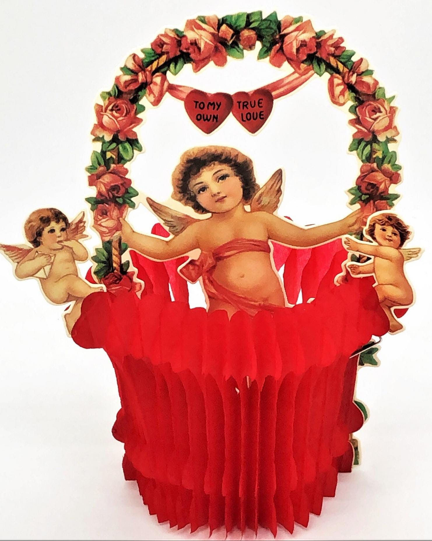 3D VALENTINE Card Decoration Display CUPID in Basket of Love Mint Condition/Factory Sealed Rare! Shackman